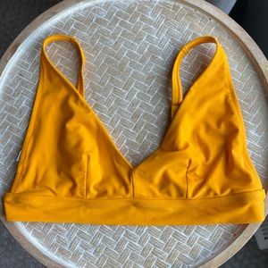 Aerie V Neck Scoop Triangle Bikini Top in Yellow